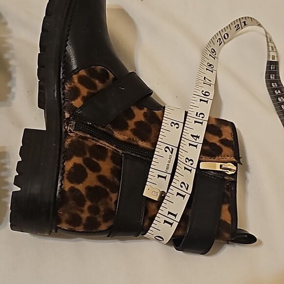 NINE WEST Arria Women's Leopard Fur Biker Boots size 7 - Picture 7 of 10